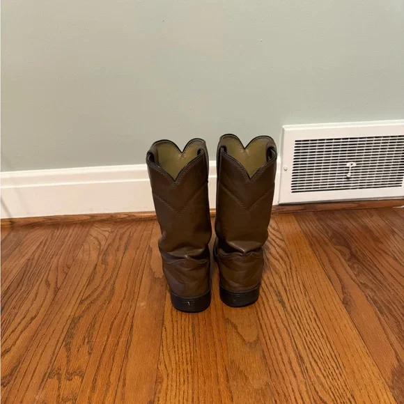 Justin Brown Leather Womens Boots - Picture 4 of 5